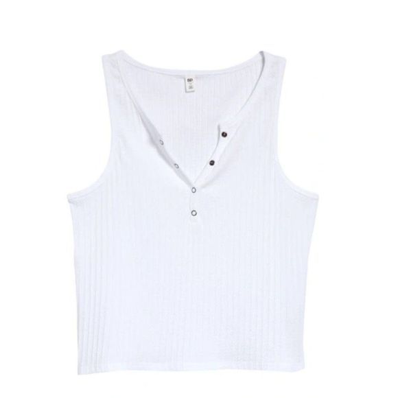NWOT BP Rib Henley Tank in White (XL) - Picture 7 of 15